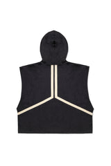 JONNY COTA mens-tops SLEEVELESS HOODIE WITH STRIPE IN BLACK