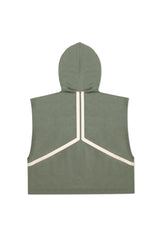 JONNY COTA mens-tops SLEEVELESS HOODIE WITH STRIPE IN GREEN