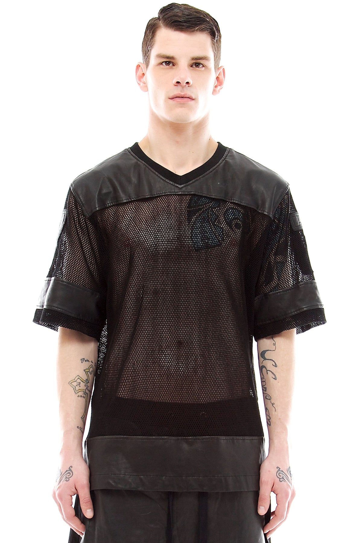MESH LEATHER JERSEY IN BLACK – JONNY COTA