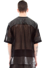 JONNY COTA MESH LEATHER JERSEY IN BLACK