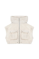 JONNY COTA SHEARLING HOODED VEST
