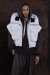 JONNY COTA SHEARLING HOODED VEST