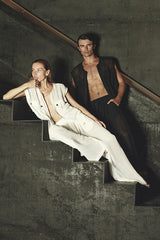 JONNY COTA SHEER BOXER PANTS IN WHITE