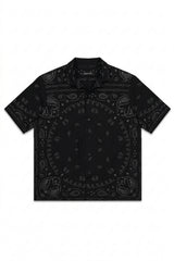 JONNY COTA SS26 BANDANA PARTY SHIRT IN BLACK ON BLACK
