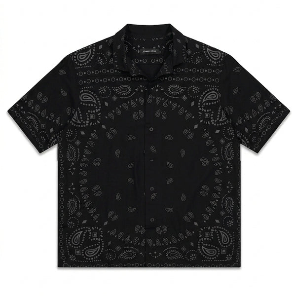 black bandana dress shirt Youth Boy's Cowboy Hardware Black "Bandana" Long Sleeve Western Shirt