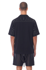 JONNY COTA SS26 BANDANA PARTY SHIRT IN BLACK ON BLACK