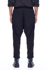 Jonny Cota Studio mens-bottoms FULL LINEN TROUSER IN BLACK