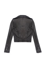 JONNY COTA womens-outerwear CROSSOVER LEATHER JACKET IN BLACK