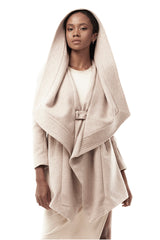 JONNY COTA womens-outerwear DRAPED HOOD COAT IN BONE