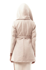 JONNY COTA womens-outerwear DRAPED HOOD COAT IN BONE