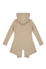JONNY COTA womens-outerwear DRAPED HOODIE IN TAN