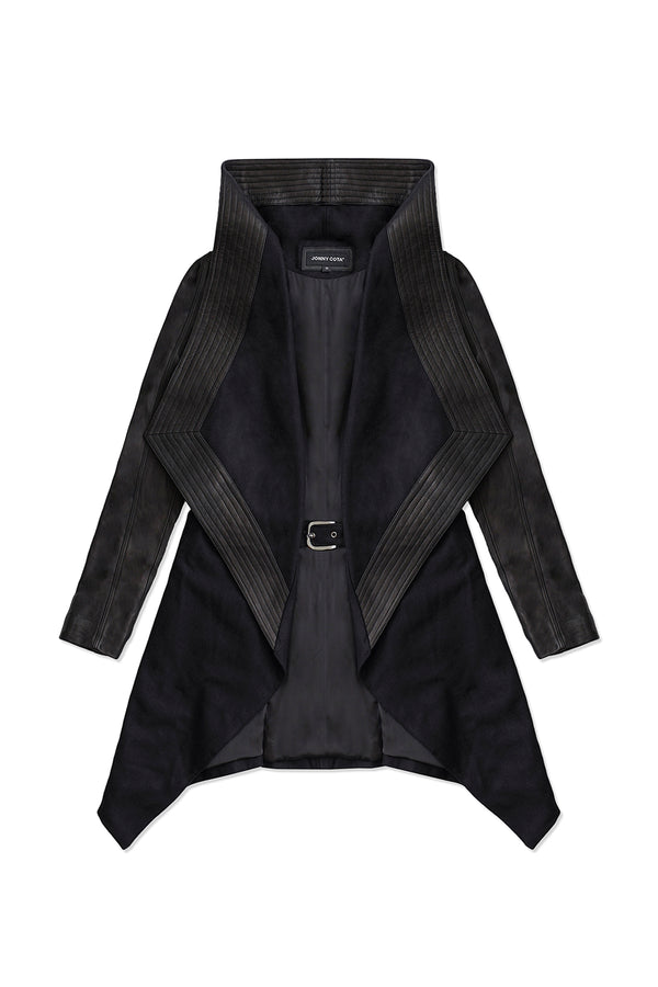 HOODED WOOL COAT IN BLACK – JONNY COTA