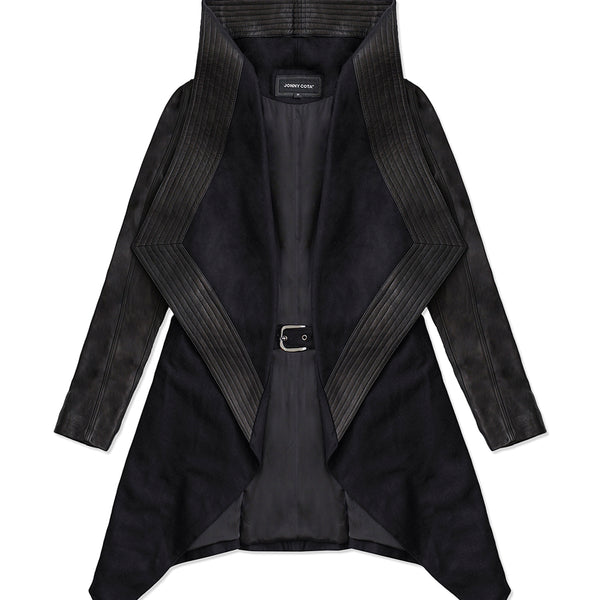 HOODED WOOL COAT IN BLACK – JONNY COTA