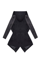 JONNY COTA womens-outerwear HOODED WOOL COAT IN BLACK
