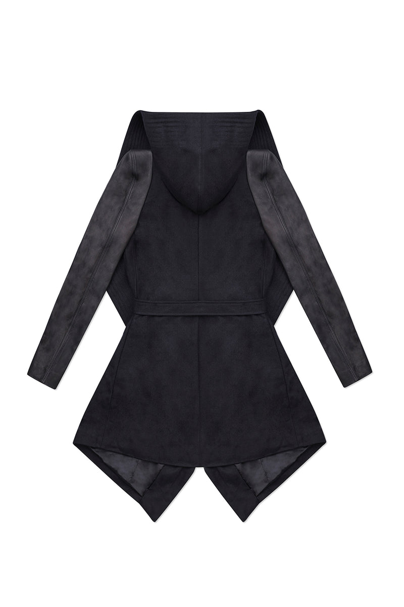 HOODED WOOL COAT IN BLACK – JONNY COTA