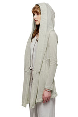 JONNY COTA womens-outerwear MESH DRAPED HOODIE IN BONE