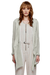 JONNY COTA womens-outerwear MESH DRAPED HOODIE IN BONE