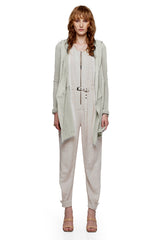 JONNY COTA womens-outerwear MESH DRAPED HOODIE IN BONE