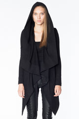 JONNY COTA womens-outerwear ROYAL HOODIE IN BLACK