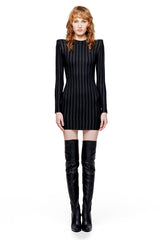 Chain print dress in black