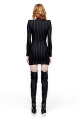 Chain print dress in black