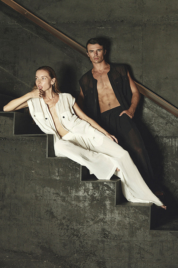 SHEER BOXER PANTS IN WHITE