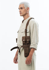 UTILITY HARNESS IN BROWN LEATHER