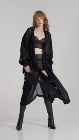 OVERSIZE SHEER JACKET IN BLACK