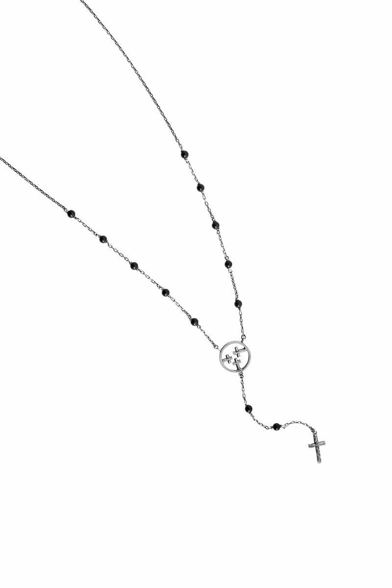 JONNI RAMLI jewelry LONG CIRCLE CROSS NECKLACE IN SILVER
