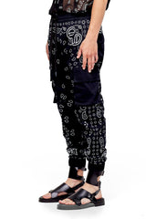 JONNY COTA BANDANA CARGO PANTS IN BLACK