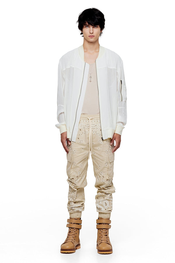 JONNY COTA BANDANA CARGO PANTS IN BONE