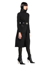 JONNY COTA BELTED CARDIGAN IN BLACK