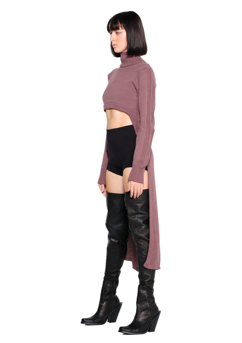 JONNY COTA CAPE SWEATER IN MAUVE