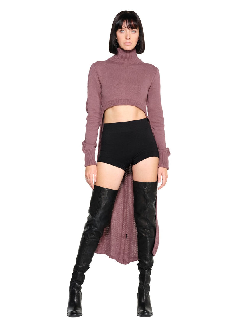 JONNY COTA CAPE SWEATER IN MAUVE