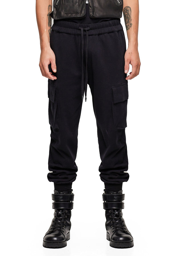 JONNY COTA CARGO LOUNGE PANTS IN BLACK