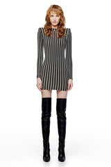 JONNY COTA CHAIN PRINT DRESS IN BLACK/BONE?