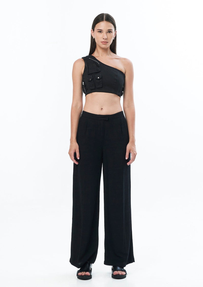 JONNY COTA Clothing ASYM AALIYAH TOP IN BLACK