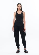 JONNY COTA Clothing ASYM SINGLET IN BLACK