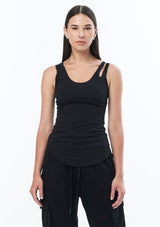 JONNY COTA Clothing BLACK / XS ASYM SINGLET IN BLACK