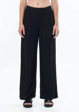 JONNY COTA Clothing BLACK / XS TAILORED LINEN TROUSER IN BLACK