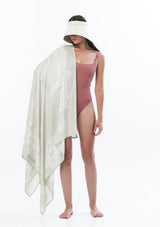 JONNY COTA Clothing BONE / OS TEMPLE PRINT SCARF IN BONE