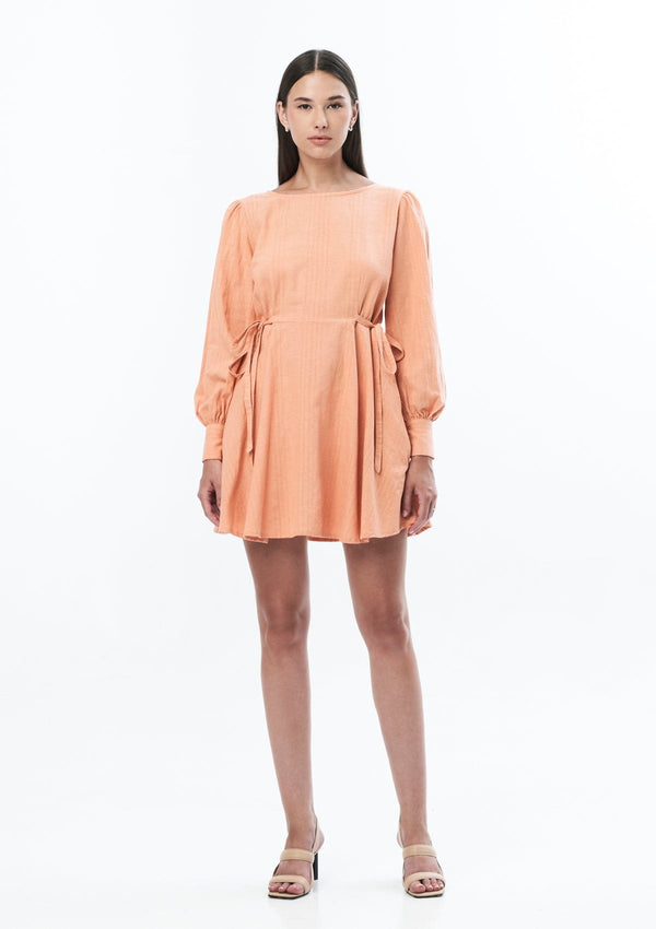 JONNY COTA Clothing CORAL / XS PUFF SLEEVE DRESS IN CORAL