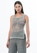 JONNY COTA Clothing GREY / XS KNIT MESH SINGLET IN GREY