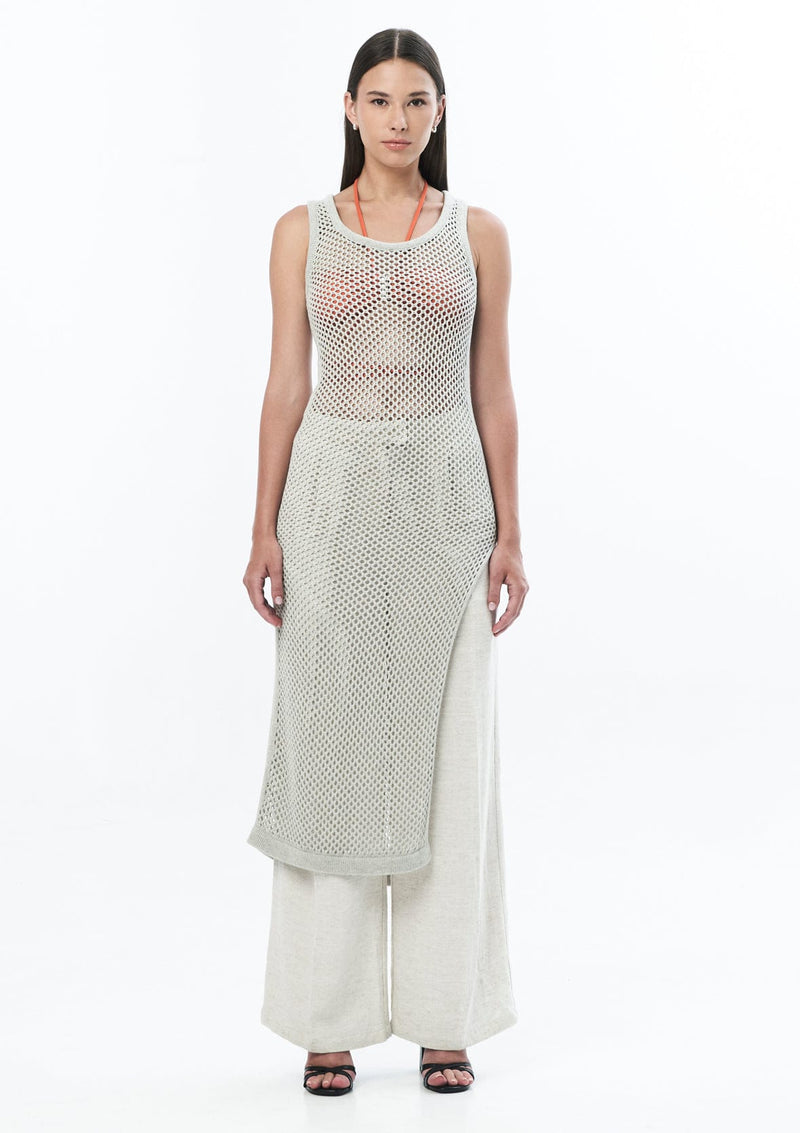 JONNY COTA Clothing GREY / XS KNIT SINGLET DRESS IN GREY