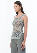 JONNY COTA Clothing KNIT MESH SINGLET IN GREY