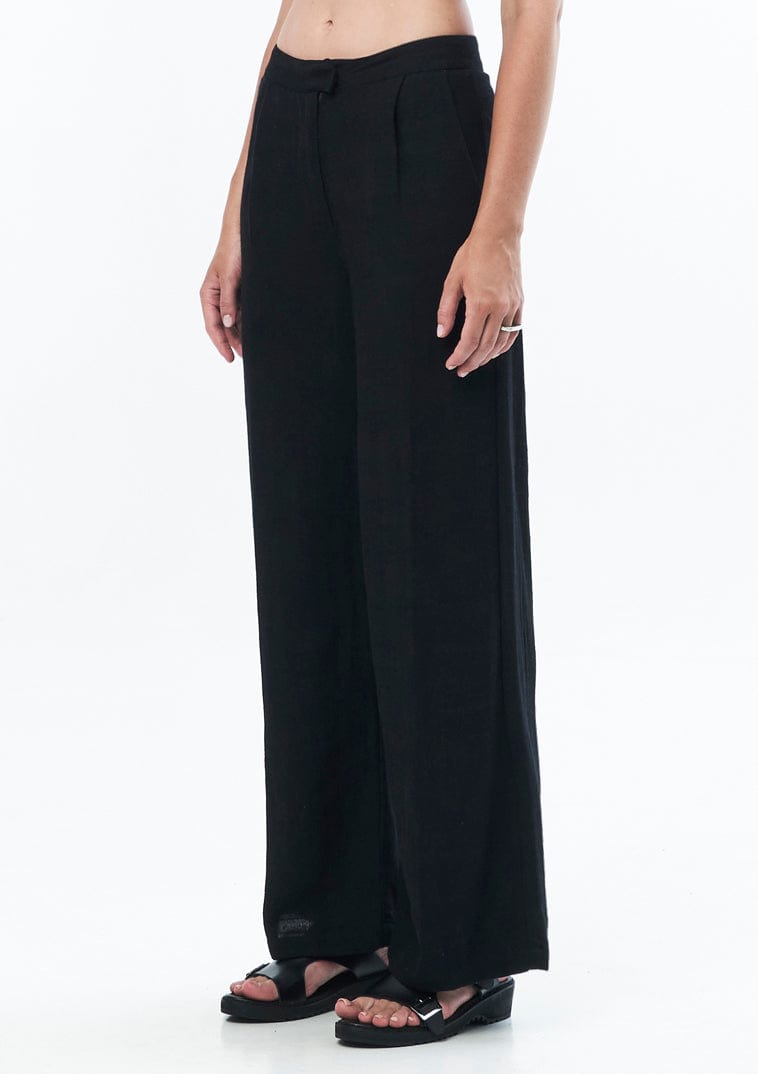 JONNY COTA Clothing TAILORED LINEN TROUSER IN BLACK