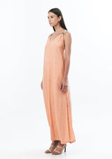 JONNY COTA Dress CORAL / XS LEATHER STRAP DRESS IN CORAL
