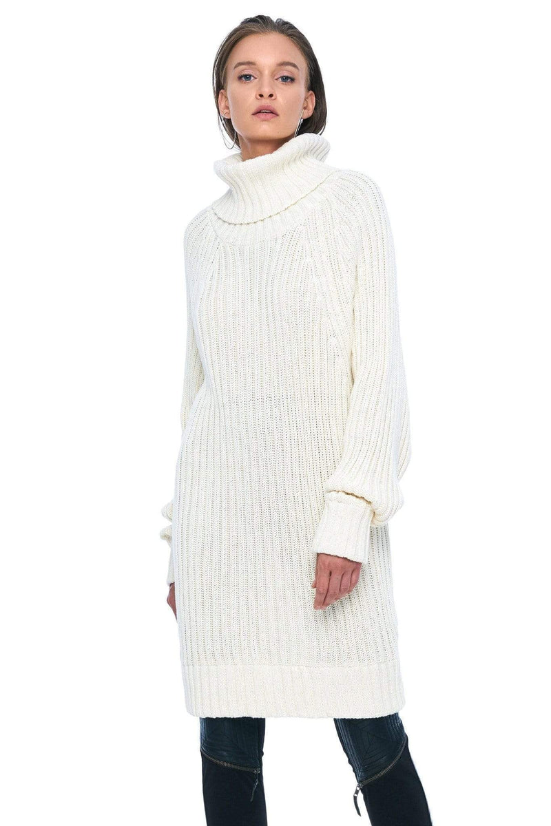 JONNY COTA DRESSES OVERSIZED SWEATER DRESS IN BONE