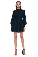 JONNY COTA DRESSES XS / BLACK PUFF SLEEVE MINI DRESS IN BLACK