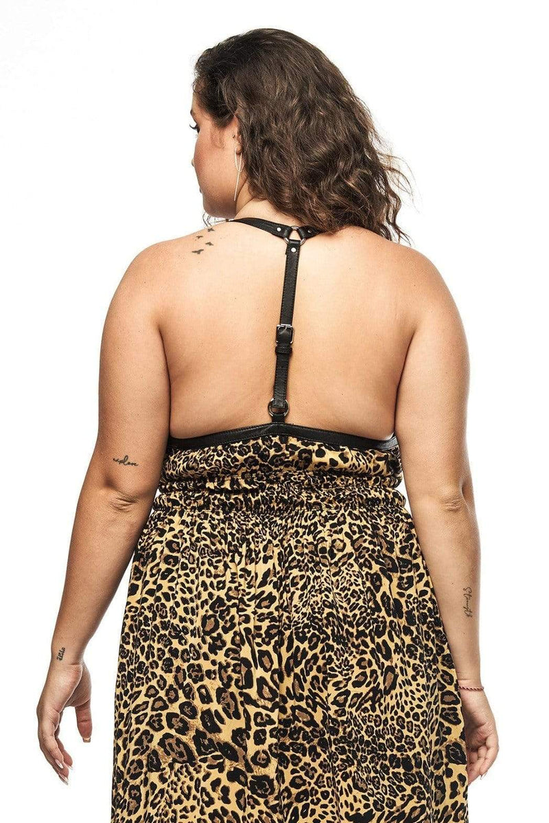 JONNY COTA HARNESS DRESS IN LEOPARD